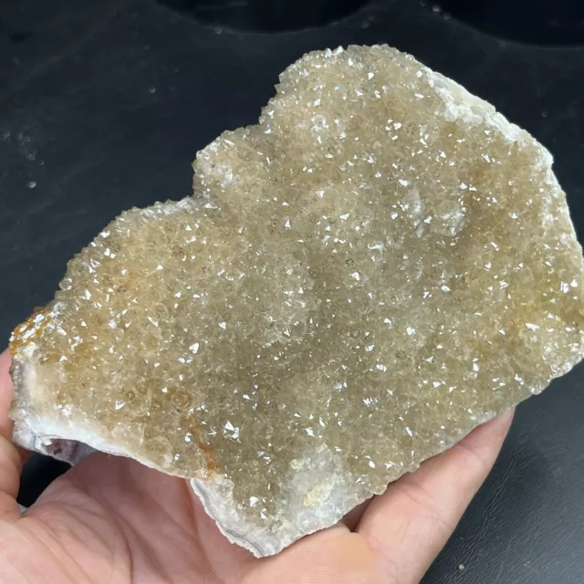 Smoky Phantom Quartz Crystal Druse Cluster on Lace Agate | Missouri