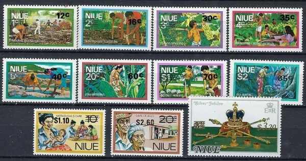 Niue 203-13 MNH 1977 Surcharged Set (ak1119)