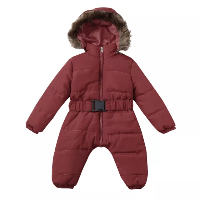 Tuta da neve neonata bambina con cappuccio inverno outwear giacca tuta cappotto 2