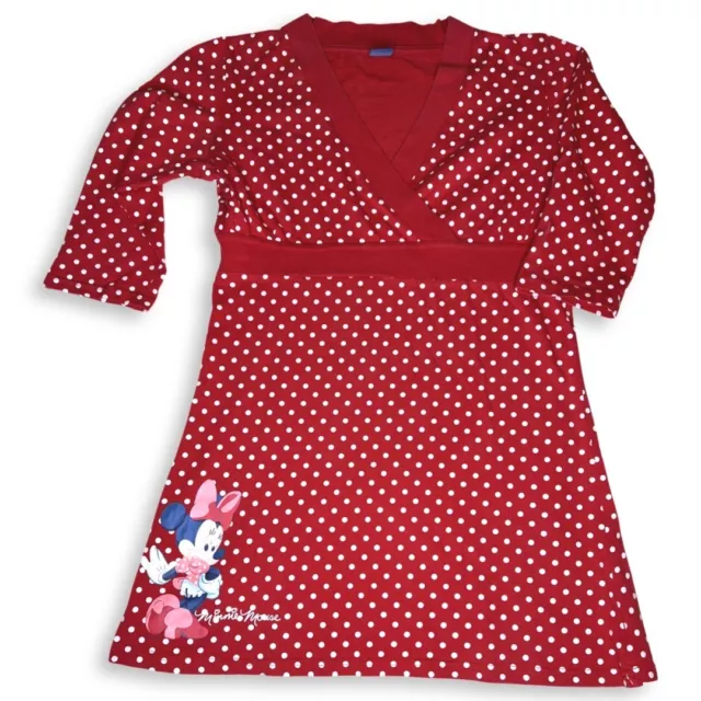 Disney Minnie Mouse Women's Girls Red Polka Dot Dress Size XS MEASURED