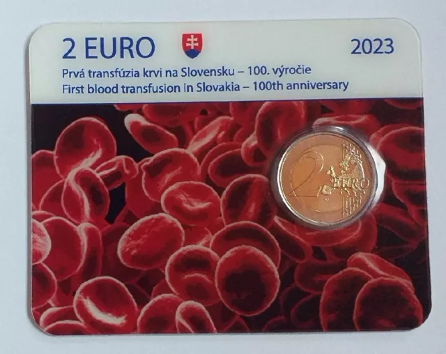 Slowakei Coincard 2 € 2023 Blood transfusion