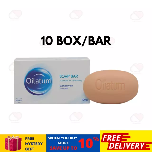 10 cajas de 100 g Oilatum Jabón en barra para piel seca Limpia suavemente...