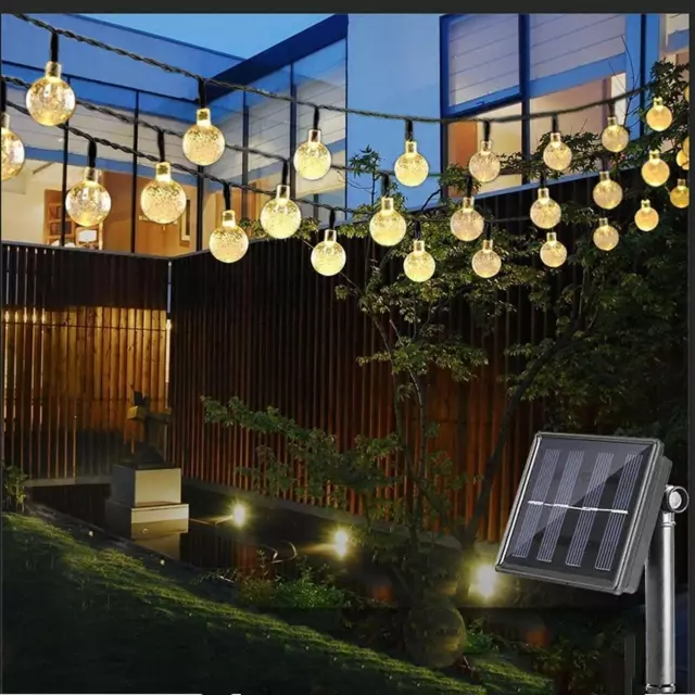 60 LED Ball Solar Party Fairy Outdoor String Lights for Patio & Garden