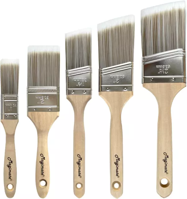 Magimate Wood Stain Brush Angle Sash Paint Brushes for Wall Trim Furniture Pa...