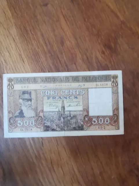 Belgique Billet De 500 Francs P1095