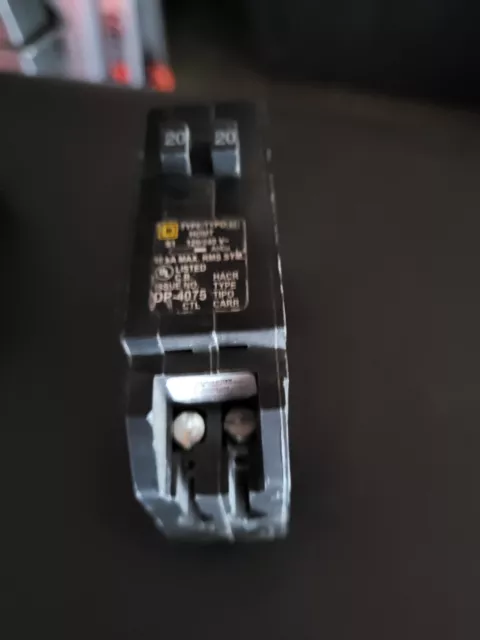Square D QOT2020 2-20A 120/240 VAC Single-Pole Tandem Circuit Breaker
