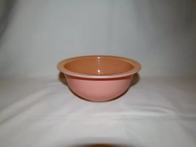 Vintage #322 1L Pyrex Peach Glass Clear Bottom Nesting Mixing Bowl Corning NY 7"