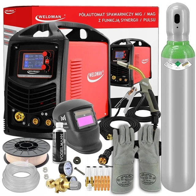 Weldman® SMART MIG 235 LCD DUAL PULS Poste à souder soudage MIG MAG 200A SET
