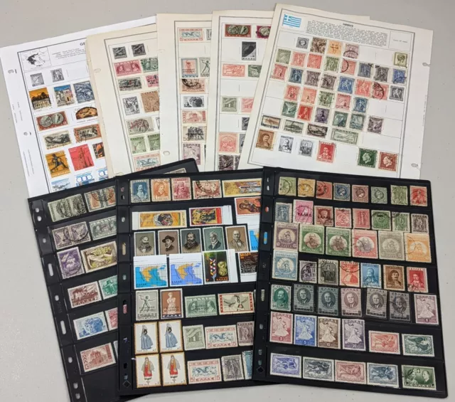 Greece Classic Stamps 24-Pages Album Collection Estate Lot Mint & Used VF