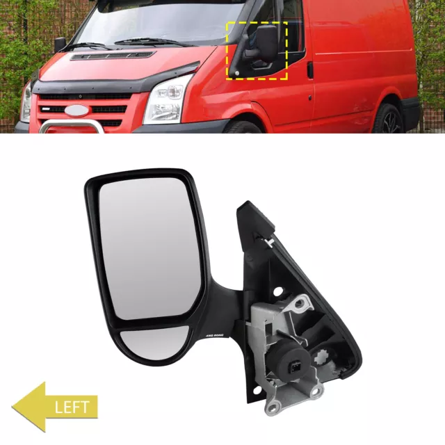 1pc Left Side Wing Door Mirror Electric Short Arm For Ford Transit MK7 2006-2014