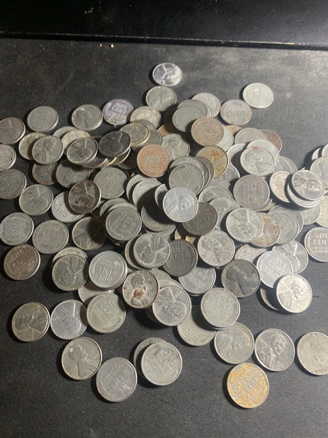 1 ROLL (50) Coins Mixed P-D-S U.S. Steel Wheat Cent Pennies 1943