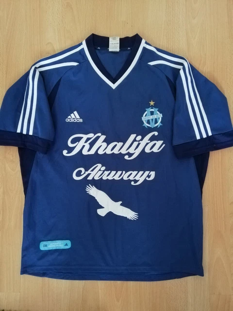 Maillot Vintage Olympique De Marseille Adidas 2002-2003 – Extérieur – Taille XL – Très Bon état