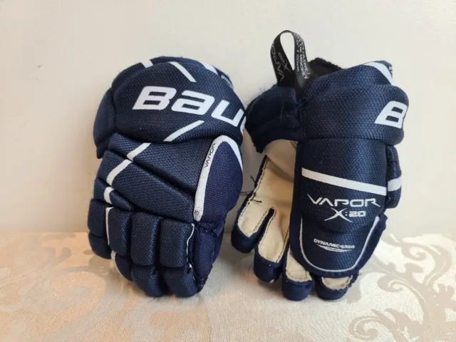 Bauer Vapor X20 X:20 Hockey Gloves Blue Dynamic Flex Cuff Size 8" 20 cm Youth