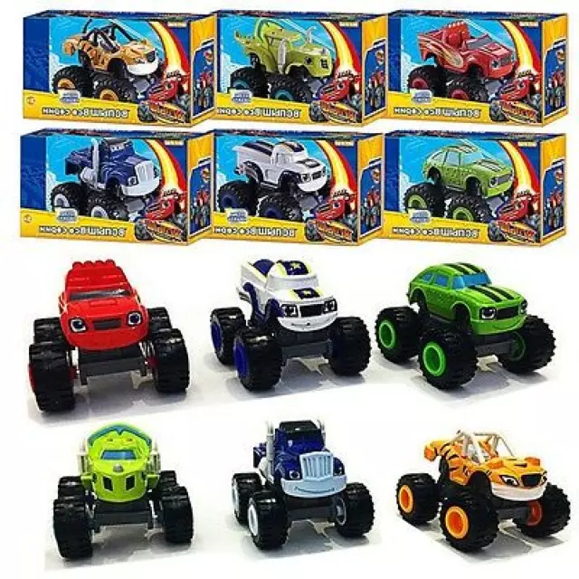 6 Pcs Blaze und Monster Maschinen Fahrzeuge Spielzeug Racer Auto Trucks Kinder