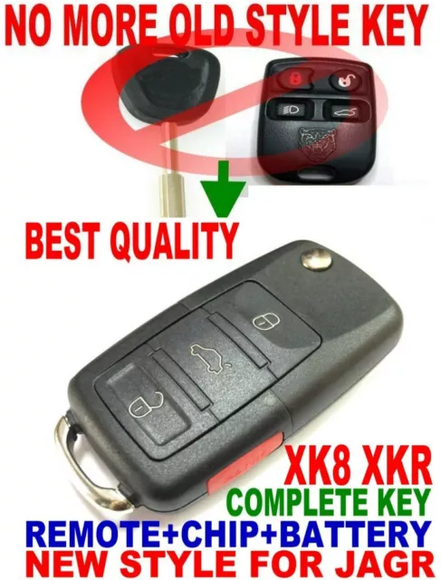 Europe Style Flip Key Remote For Jag Xk8 Xkr Chip Keyless Entry Transmitter Fob