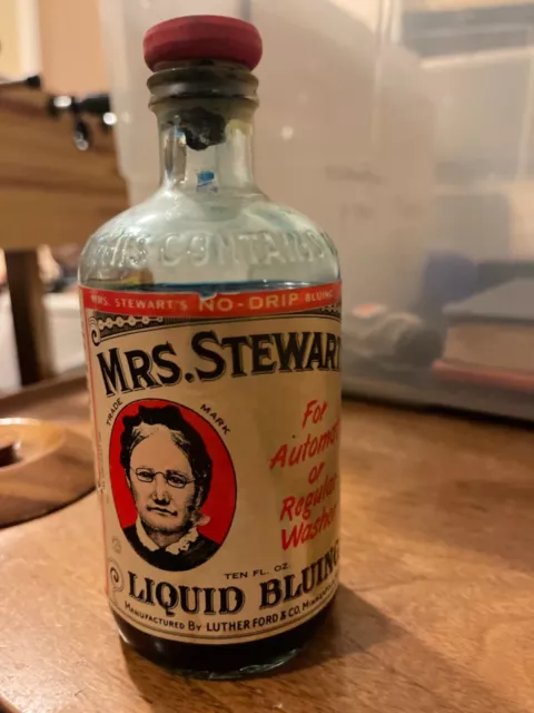 mrs stewarts bluing bottle vintage 