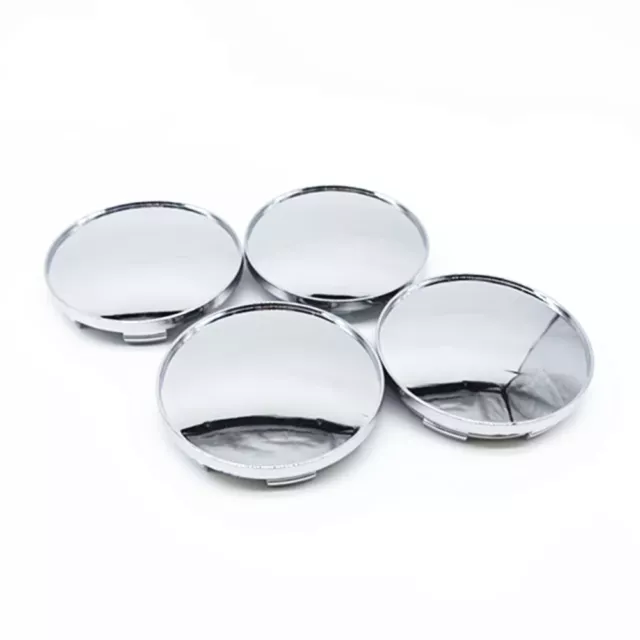 Car Wheel Rim Center Hub Caps Sticker Silver Chrome Dust-Proof Cover 4Pcs/Set