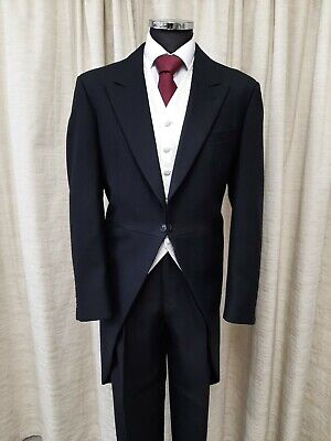Black Morning Tail Coat Ideal for Wedding Formal Wear, Ascot, Prom, Fancy Dress.