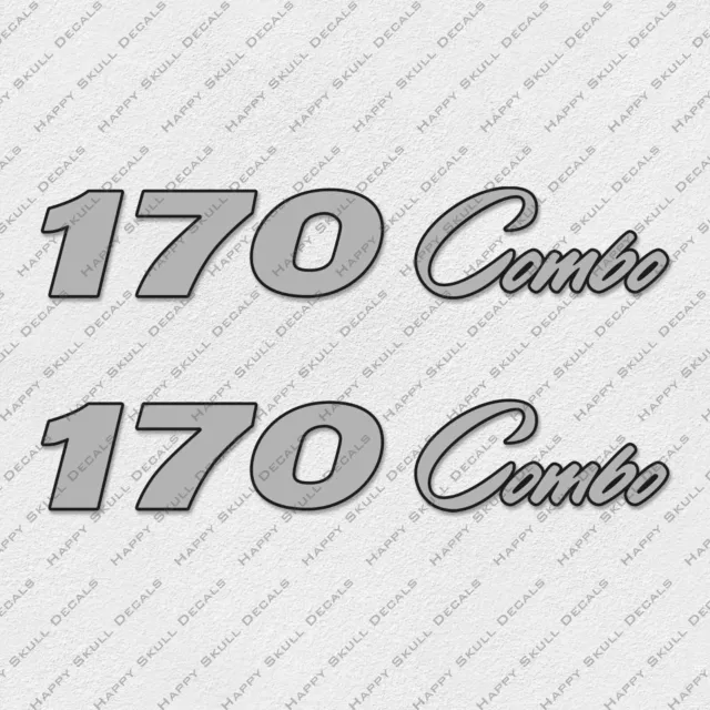 PRO CRAFT 170 COMBO SILVER NEW STYLE DECALS STICKERS Set of 2 10.5" LONG