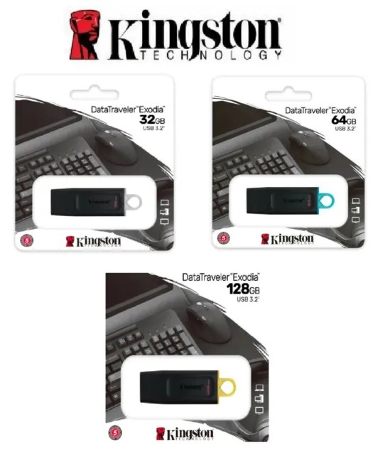 Pendrive Kingston 32 Gb 64 Gb 128 Gb Chiavetta Usb 3.2 Gen 1 Memoria Exodia Dtx