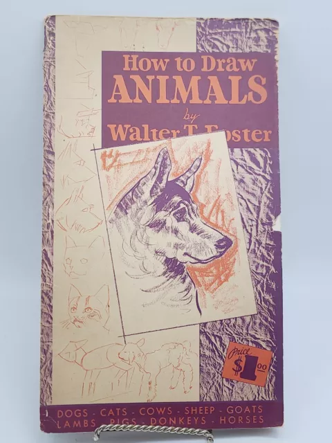 De colección Walter T. Foster Cómo dibujar animales década de 1940 ilustrado VER FOTOS