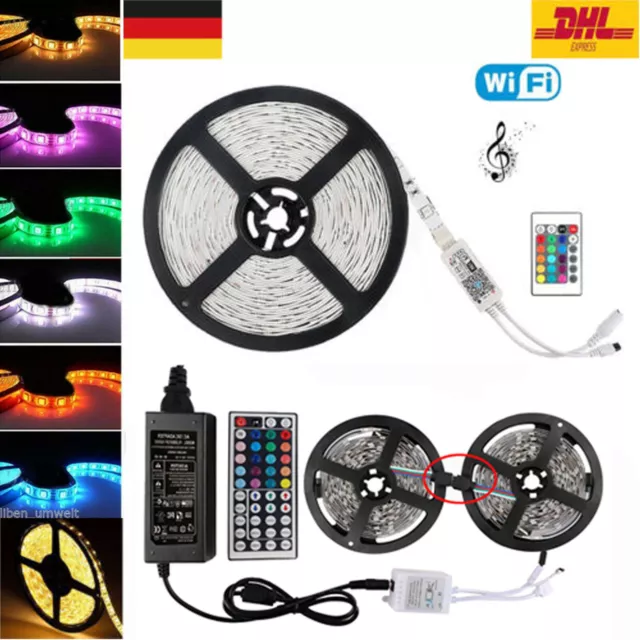 5m 10m 20m LED SMD 5050 RGB tira banda barra de luz controlador DE