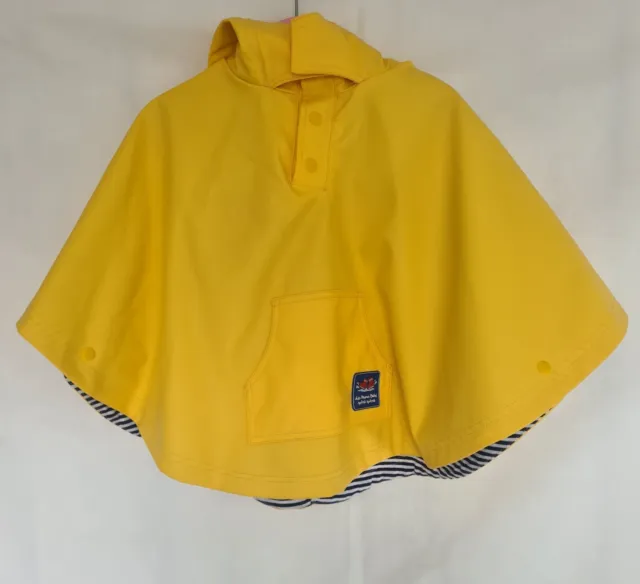 Jojo Maman Bebe Girls Rain Coat Poncho Age 1-2 years Yellow Waterproof Hooded