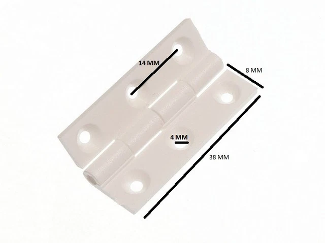 Charnière Mégot Porte Placard Nylon White 25mm 2.5cm Iwith Vis 10 Paires
