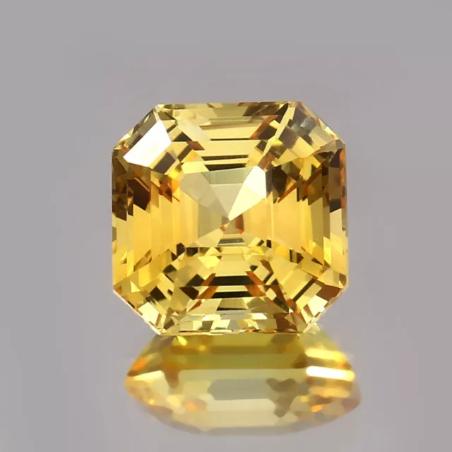 AAA Natural Flawless Ceylon Yellow Sapphire Loose Asscher Cut Gemstone 11x11 MM