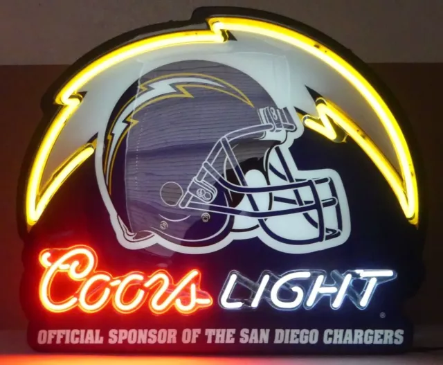 Los Angels Chargers Coors Light Neon Sign 19"x15" Beer Bar Pub Room Wall Decor