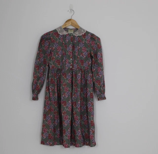 Abito floreale vintage Laura Ashley madre e bambino età 9 - 10 anni 140 cm