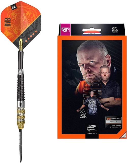 Fléchettes Target Raymond Van Barneveld RVB 95 Gen 3 – Tungstène 95%, Pointe Acier, Grip Exceptionnel