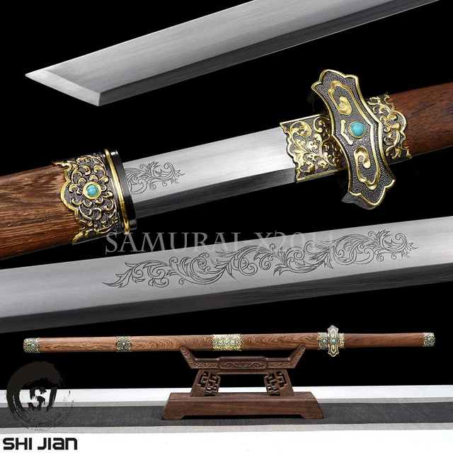 HAND CHINESE Sword Tang Dynasty Dao Rosewood Shirasaya Carbon