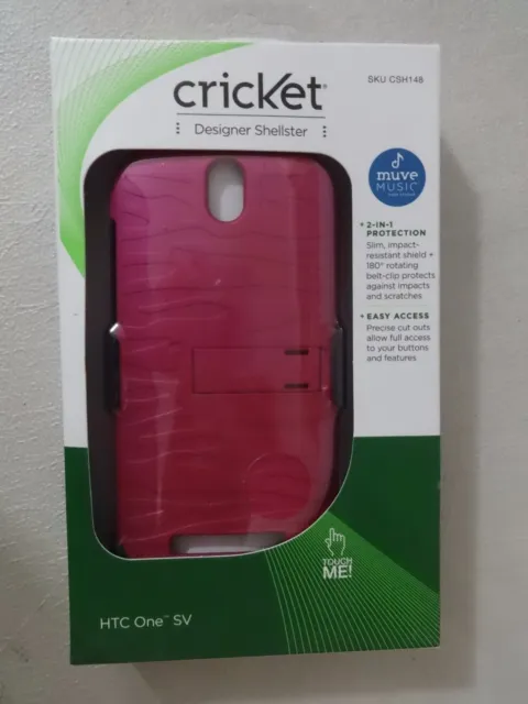 Cricket Wireless HTC One SV Pink Designer Shellster SKU CSH148 Brand New In Box