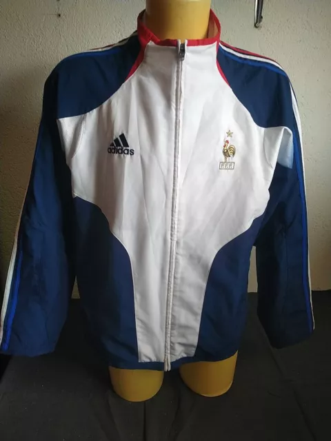 Veste Equipe France Adidas Vintage Football Taille XL Tbe Livraison Offerte !!!!