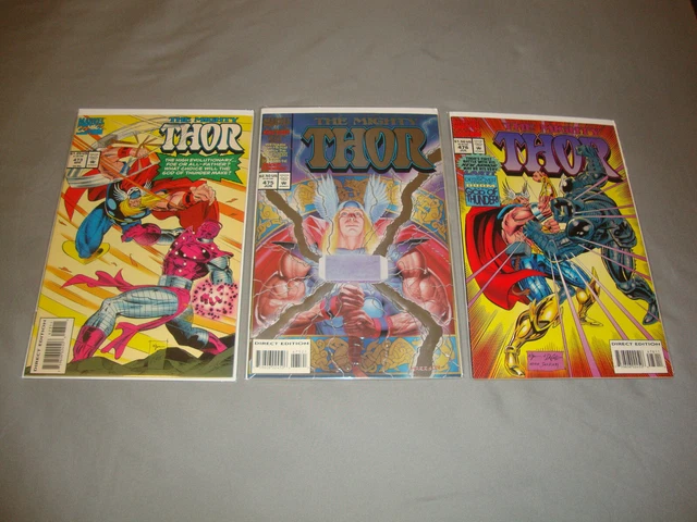 The Mighty Thor #473, 475-476 (1994) Marvel Comic Book Lot Of 3 VF To NM
