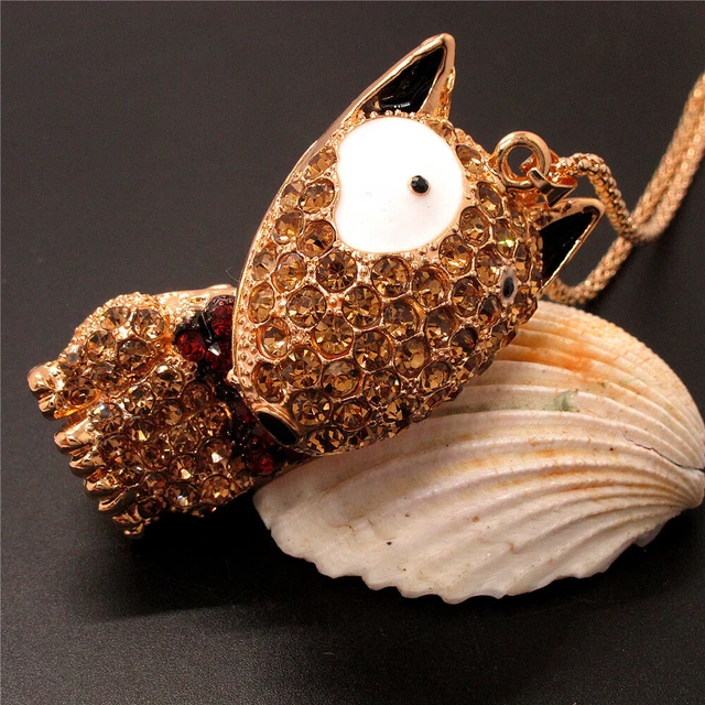 New Cute Crystal 3D Dog Puppy Animal Pendant Holiday gifts  China Necklace