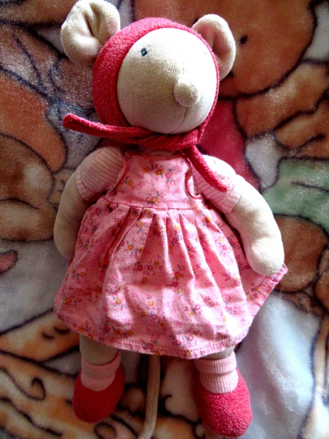 doudou peluche moulin roty souris rose lila 31cm