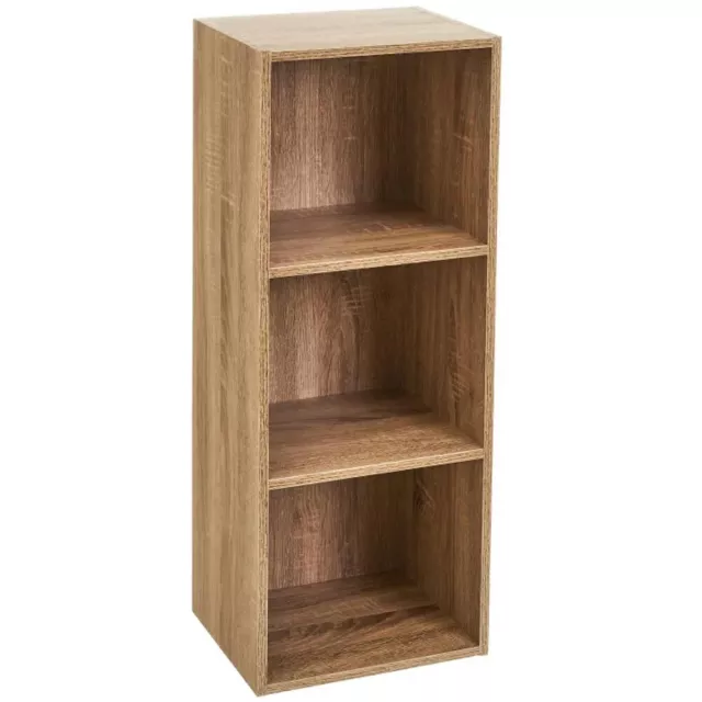 Libreria Scaffalatura 3 Ripiani Salvaspazio in MDF Legno Naturale 30x24x80 cm