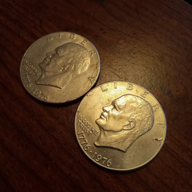 1776-1976 Eisenhower Liberty Bell Moon Silver One Dollar US Bicentennial Coins