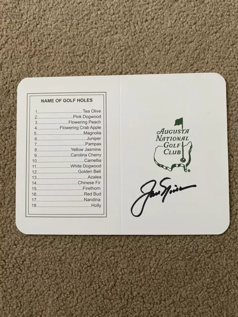 Jack Nicklaus Signed Scorecard Augusta Masters Autograph Golf PGA