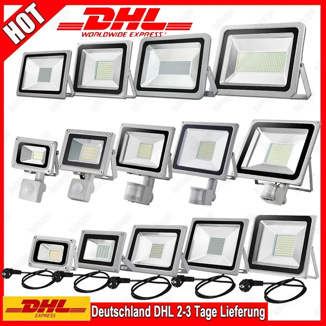 LED Fluter mit Bewegungsmelder Stecker SMD Außen Strahler Flutlicht Scheinwerfer