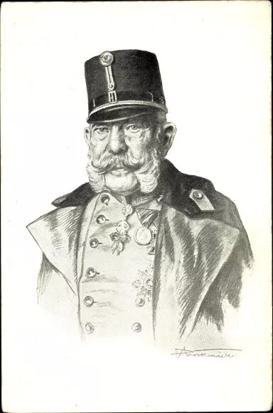 Künstler Ak Kaiser Franz Joseph I. von Österreich, Portrait in... - 10521656
