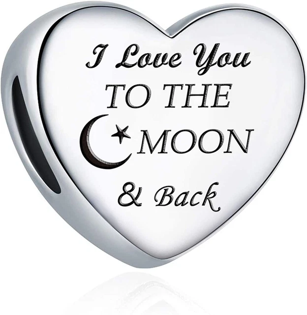 Pandora Charm Bracelet With Crystal Silver Charm I Love You to the Moon and Back