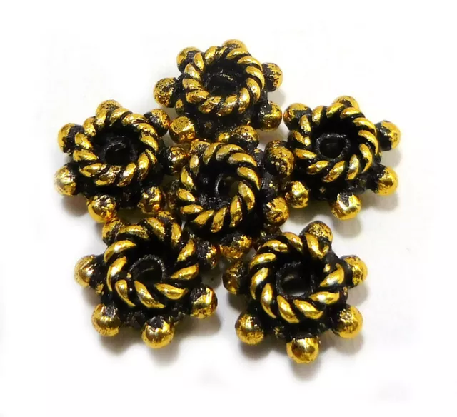 14K Solid Gold Flower Bead Caps 7.6mm for 8-10mm beads