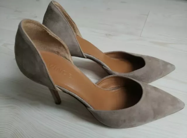 Vince Celeste D'orsay Suede Pumps in Woodsmoke Taupe Size 8 M