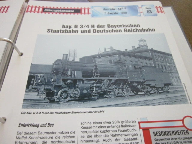 DAMPFLOK RISSZEICHNUNG G 53 bay. G 3/4 H Bayerische Staatsbahn DEG 54.