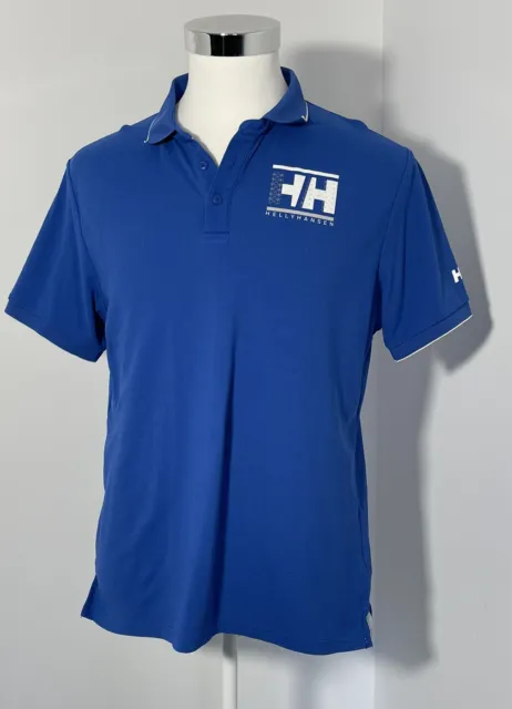Helly Hansen Mens Blue Short Sleeve Polo Shirt Size XL