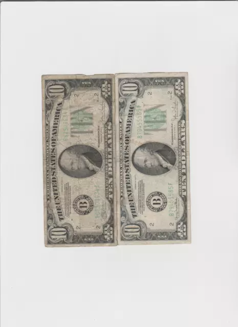 2-1934-C&D $10 Ten Dollars Frn Federal Reserve Note New York, Ny