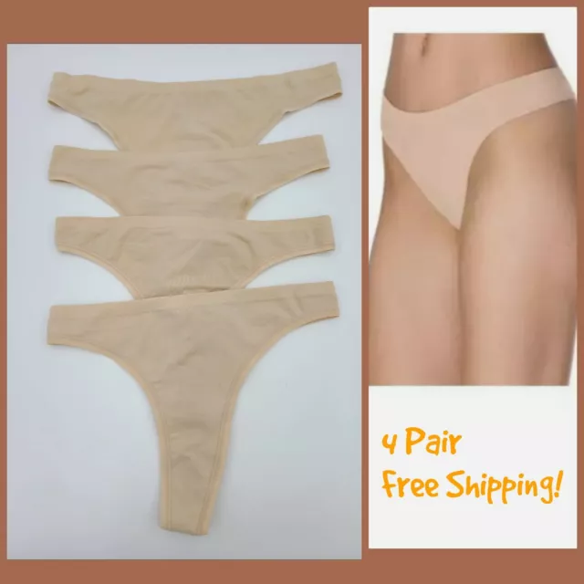 HANES BARELY THERE CustomFlex Fit THONG Style 2556 / X556 Size M/6 Beige  $19.99 - PicClick